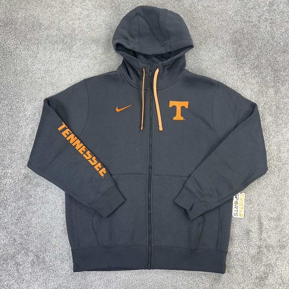 Tennessee Volunteers Hoodie Mens Large Gray Nike Full Zip PE Team Issue Vols